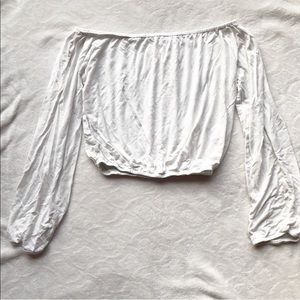 White Off Shoulder Crop Top - Tiffany Ma